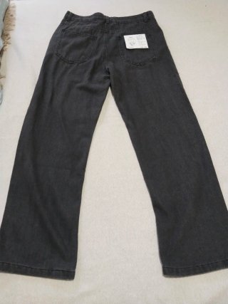 Pantalón vaquero ancho mujer negro
