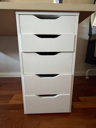 Escritorio Ikea madera y blanco