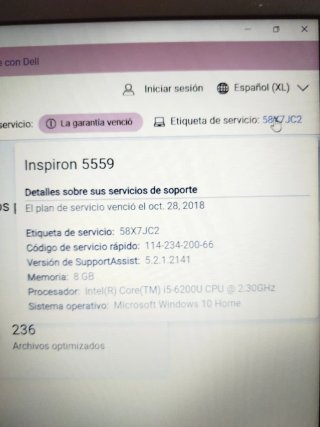 Portátil Dell Inspiron 5559