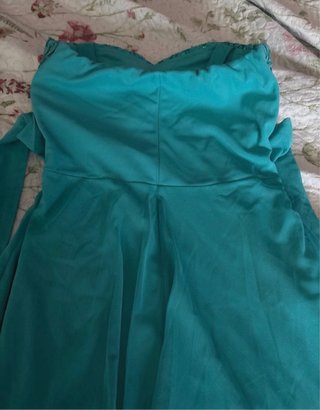 Vestido fiesta turquesa con lentejuelas