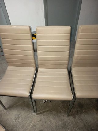 Juego de 4 sillas de cocina beige