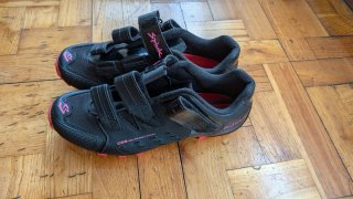 Zapatillas Ciclismo Spinning Negras Suela Rosa