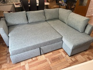 Sofá Cama Chaiselongue Tela Azul