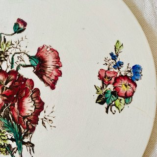 Plato de presentación floral vintage cerámica