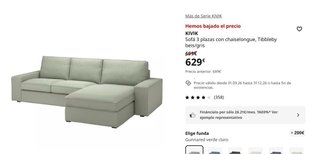 Sofá 3 plazas con chaiselongue