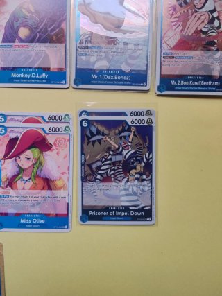 One Piece TCG Deck Luffy Impel Down Azul Verd OP16