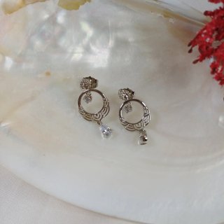 Pendientes Zíngara Acero Baño Plata Circonitas