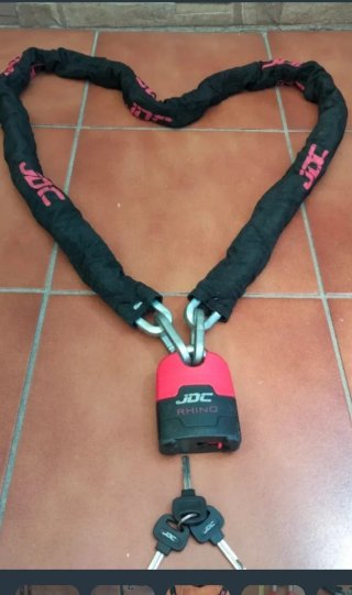 Cadena 2 M + candado JDC Rhino de alta seguridad