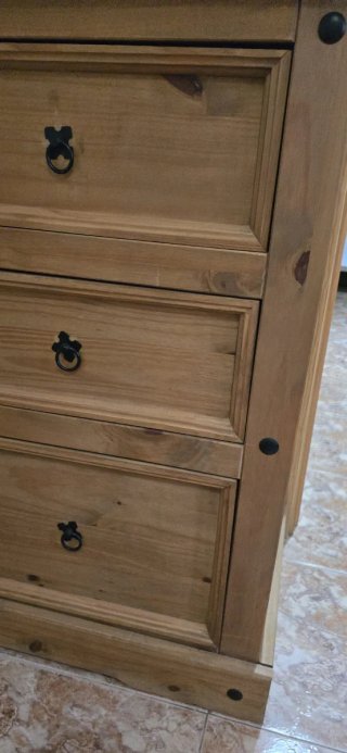 Cómoda de pino con 6 cajones