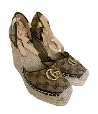 Alpargatas Gucci de lona con lazo