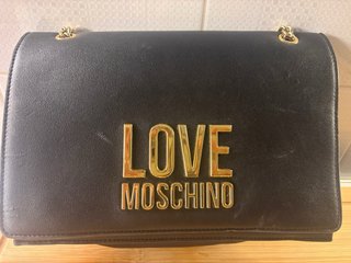 Borsa Moschino Nera Logo Oro