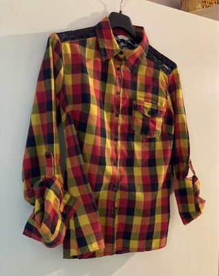 Camicia quadri con pizzo