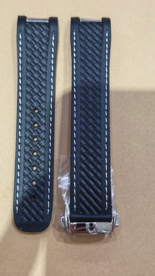 Correa Caucho Omega Seamaster 20mm Negra