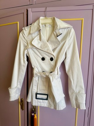 Gabardina Zara Blanca 3/4 Talla XS