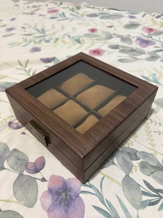 Espositore per orologi in legno noce