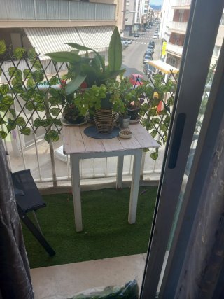 Mesa de terraza madera y metal