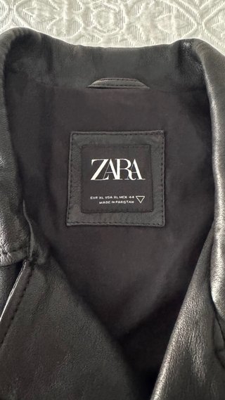 Chaqueta Piel Biker Zara Negra