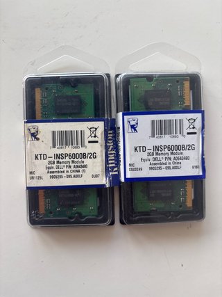 2x Kingston 2GB DDR2 SODIMM RAM