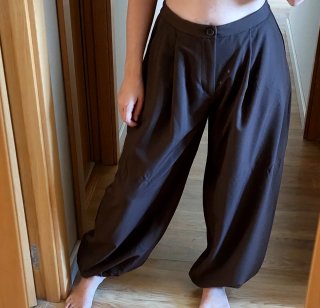 Pantalones anchos marrones