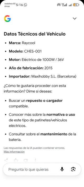 Patinete eléctrico con asiento