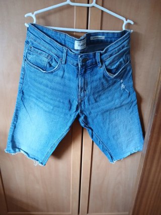 Pull&Bear Pantalón Corto Vaquero Azul Talla M