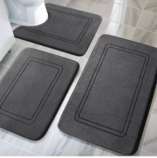 Set di 3 tappeti da bagno chakme grigi
