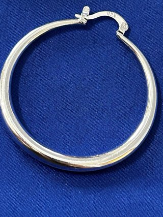 Orecchini Argento 925 Cerchi 4cm Nuovi