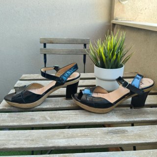 Zapatos tacón charol Wonders negros