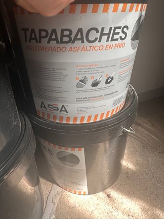Tapaches Aglomerado Asfáltico en Frío x 8 gris