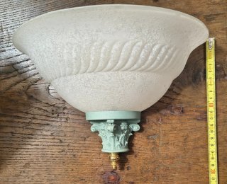 Coppia Applique Vetro Bianco Design Foglia