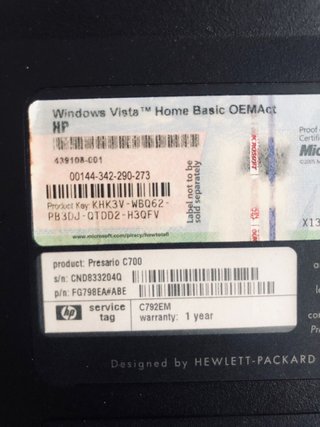 HP Compaq Presario C700 - Piezas