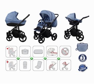 Vizaro Pearl Carro Trío Gris Denim