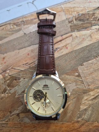 Reloj Orient Automático Dorado Correa Marrón