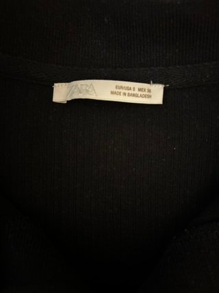 Polo Zara uomo cotone nero