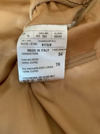 Valditaro Completo Uomo Cotone Scamosciato Tg 54