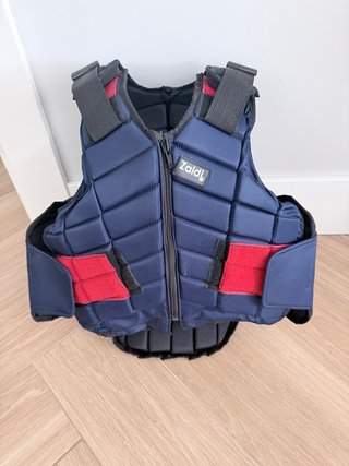 Chaleco hípica Zaldi niñ@ azul y rojo. Talla 8 año