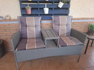Sillón Doble Terraza Mimbre