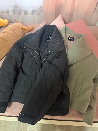 Cappotti Zara Nero e Verde Taglia Unica