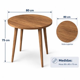 Mesa redonda madera café comedor cocina
