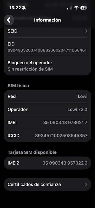 iPhone 16 Pro 128 GB 89% Batería