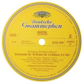 Mozart Serenade K.361 LP Berliner Philharmoniker