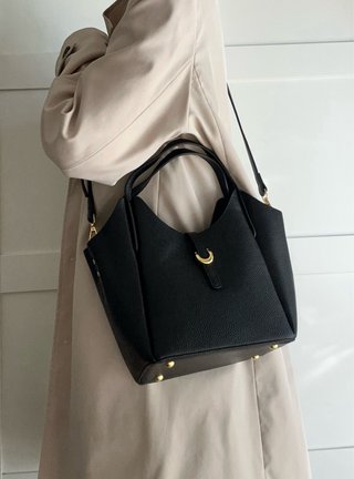 Borsa a mano/spalla tracolla vera pelle nera