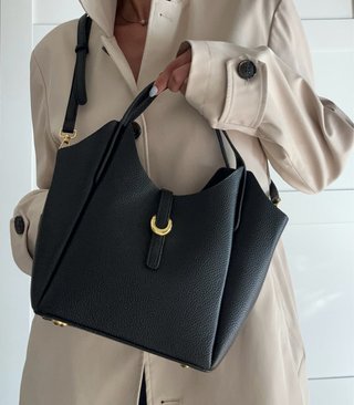 Borsa a mano/spalla tracolla vera pelle nera