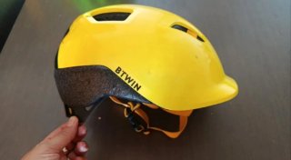Casco Btwin Amarillo Infantil