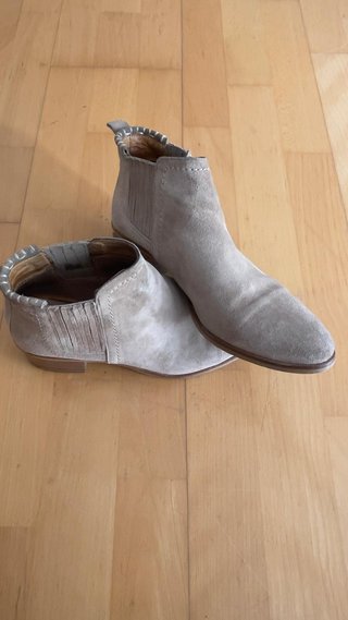 Botines beige/grises de ante