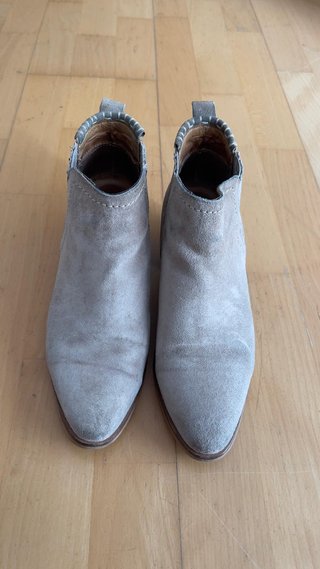 Botines beige/grises de ante