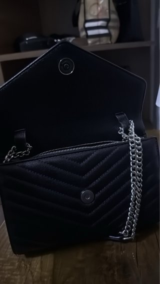 Bolso YSL Negro Piel Matelassé Cadena