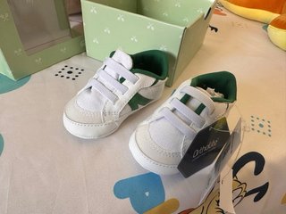 Zapatillas Bebé Lacoste Blancas y Verdes numero 17