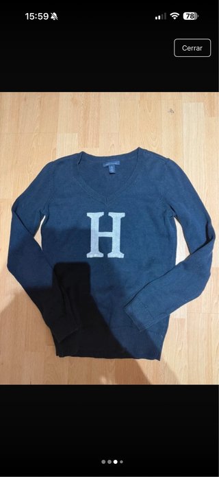 Jersey Tommy Hilfiger H lentejuelas cuello pico