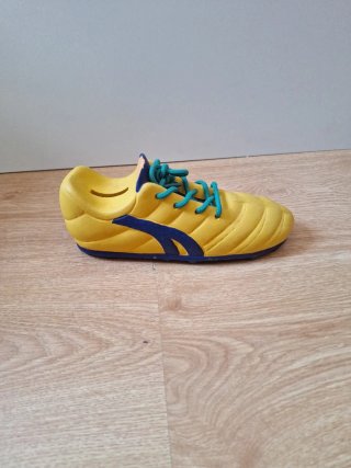 Hucha Bota Fútbol Cerámica Amarilla